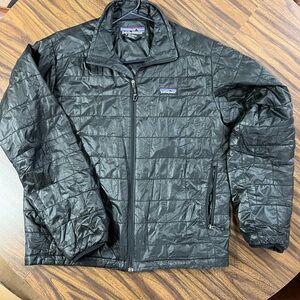 Black northface thin puffer coat